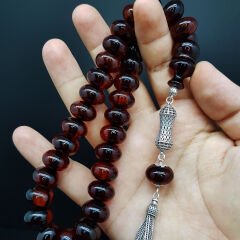 Büyük Boy Kahverengi Teker Sıkma Kehribar